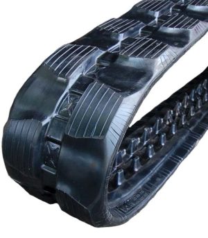 A rubber track, sourced from VIQAN, serving as a new replacement part for heavy equipment such as tractors.