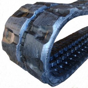 This image features a Rubber Track to fit Komatsu PC60-6 (72 lugs) on a white background. - Viqan Replacement Tracks & Undercarriage Parts for Heavy Equipment