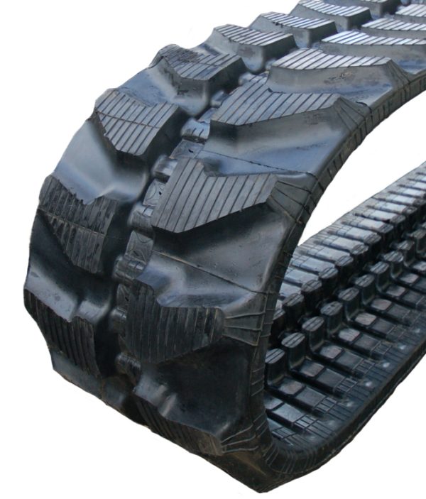 This image features Develon DX35Z-7 Rubber tracks - Viqan Replacement Tracks & Undercarriage Parts for Heavy Equipment