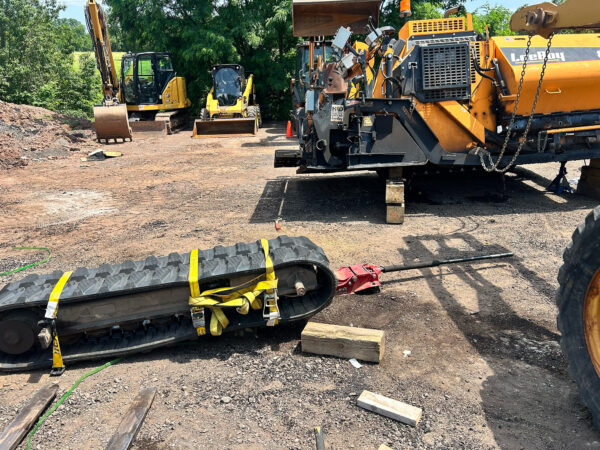 Leeboy Paver 8520B rubber track. VIQAN Replacement Parts for Heavy Equipment - Rubber and Steel Tracks